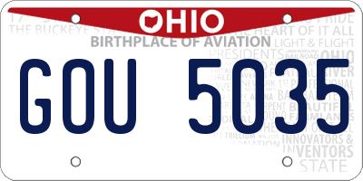OH license plate GOU5035