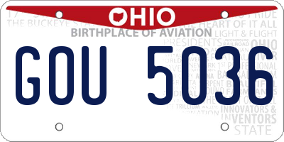 OH license plate GOU5036