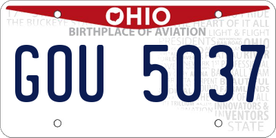 OH license plate GOU5037