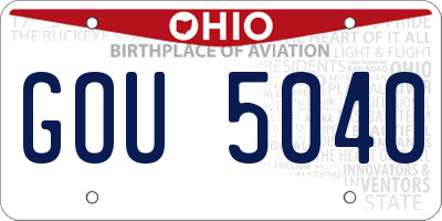 OH license plate GOU5040