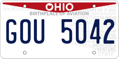 OH license plate GOU5042