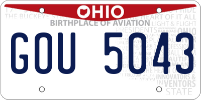 OH license plate GOU5043