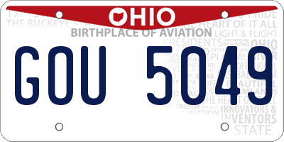 OH license plate GOU5049