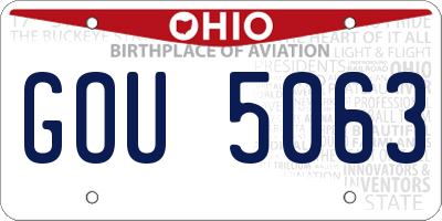 OH license plate GOU5063