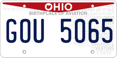 OH license plate GOU5065