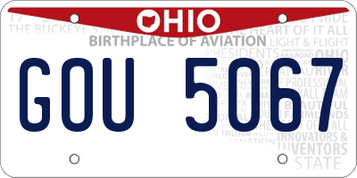 OH license plate GOU5067