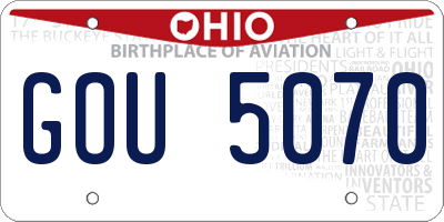 OH license plate GOU5070