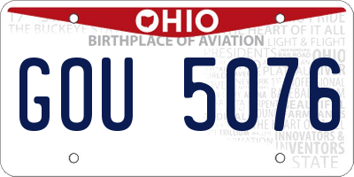 OH license plate GOU5076