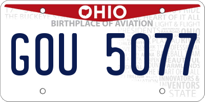 OH license plate GOU5077
