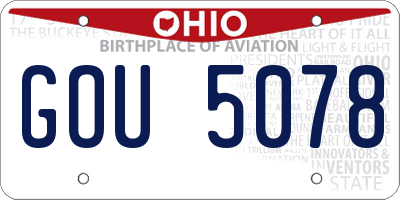 OH license plate GOU5078