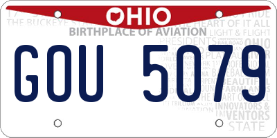OH license plate GOU5079