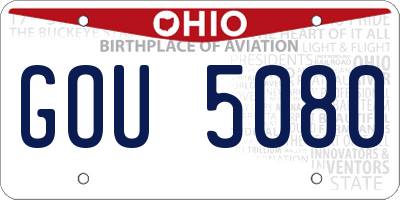 OH license plate GOU5080