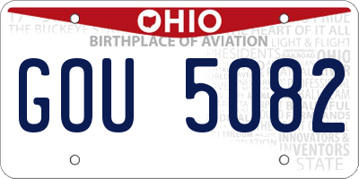 OH license plate GOU5082