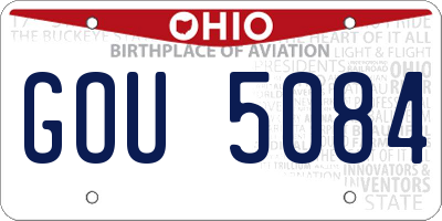 OH license plate GOU5084