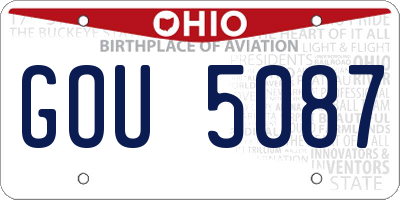 OH license plate GOU5087