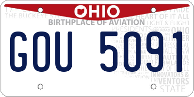 OH license plate GOU5091
