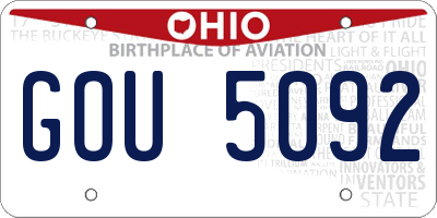 OH license plate GOU5092