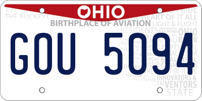 OH license plate GOU5094