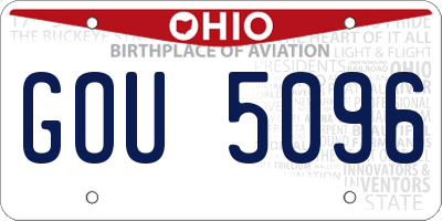 OH license plate GOU5096