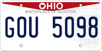 OH license plate GOU5098
