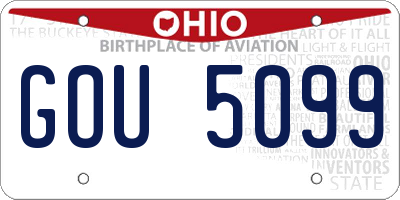 OH license plate GOU5099