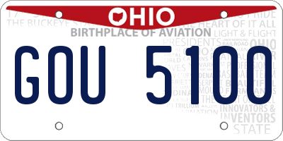 OH license plate GOU5100