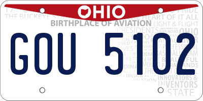 OH license plate GOU5102