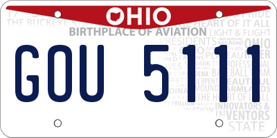 OH license plate GOU5111