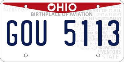 OH license plate GOU5113