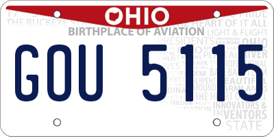 OH license plate GOU5115