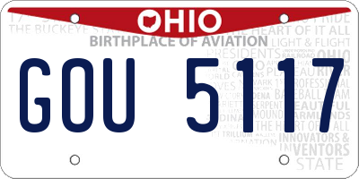 OH license plate GOU5117