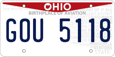 OH license plate GOU5118