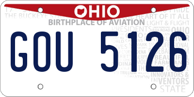 OH license plate GOU5126