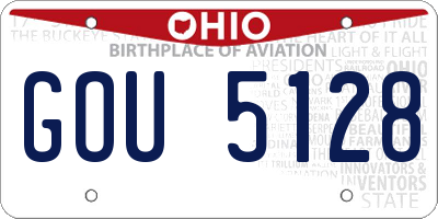 OH license plate GOU5128