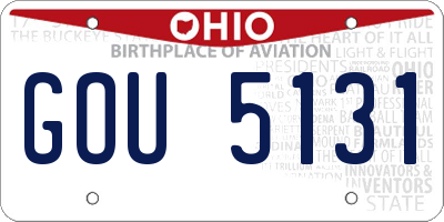 OH license plate GOU5131