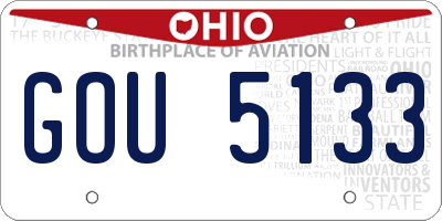 OH license plate GOU5133