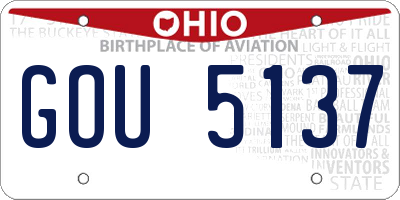OH license plate GOU5137