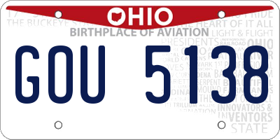 OH license plate GOU5138