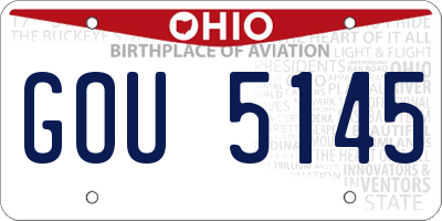 OH license plate GOU5145