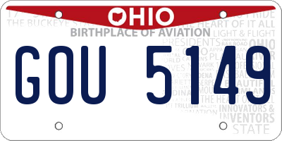 OH license plate GOU5149