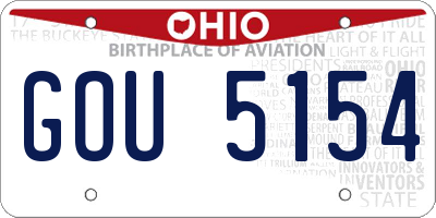 OH license plate GOU5154