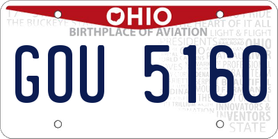 OH license plate GOU5160