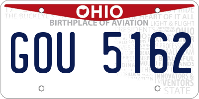 OH license plate GOU5162
