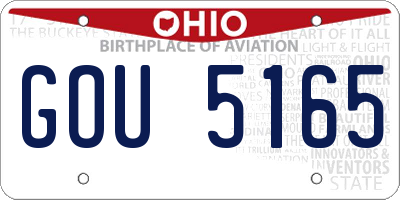 OH license plate GOU5165