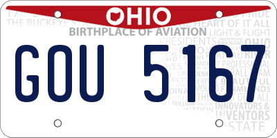 OH license plate GOU5167