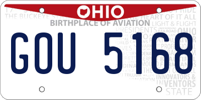 OH license plate GOU5168