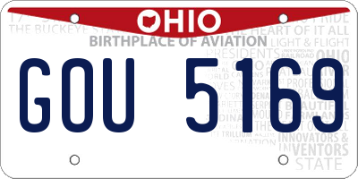 OH license plate GOU5169