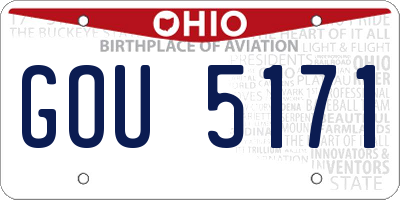 OH license plate GOU5171
