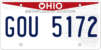 OH license plate GOU5172