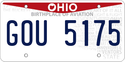 OH license plate GOU5175